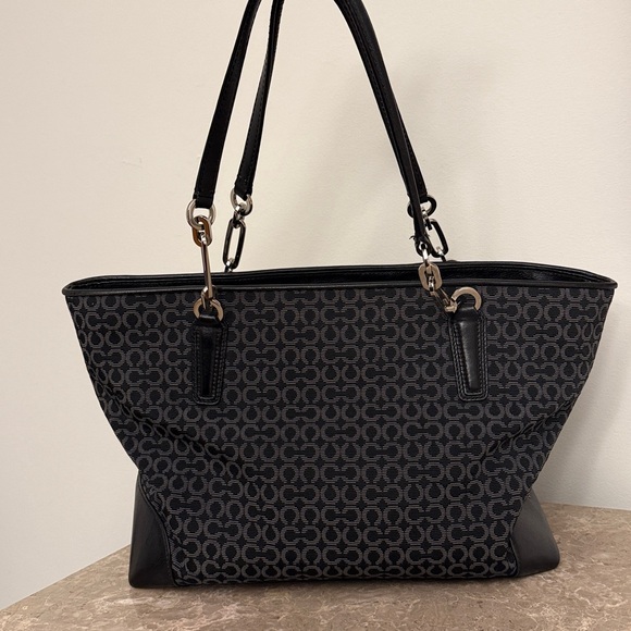 COACH Madison Needlepoint Black Tote Bag - Picture 2 of 13